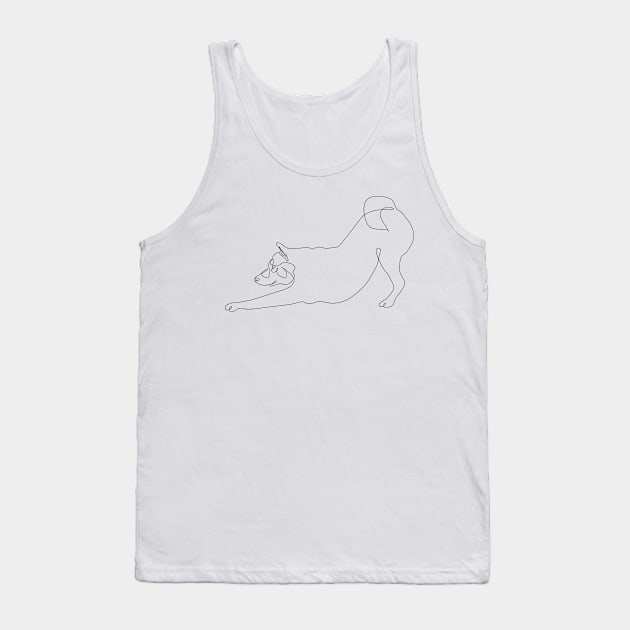 One line Shiba Inu Downward Dog Tank Top by huebucket